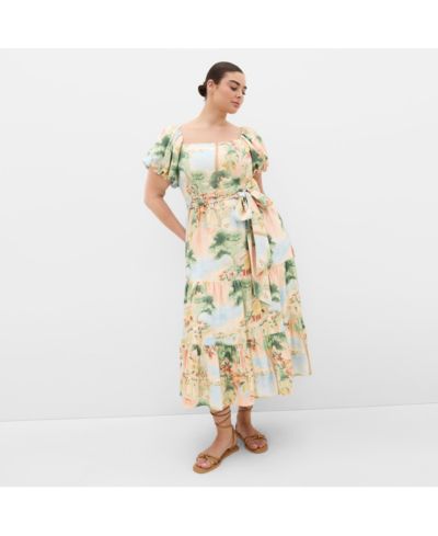 CITY CHIC Women's Laurena Sardinia Print Maxi Dress
