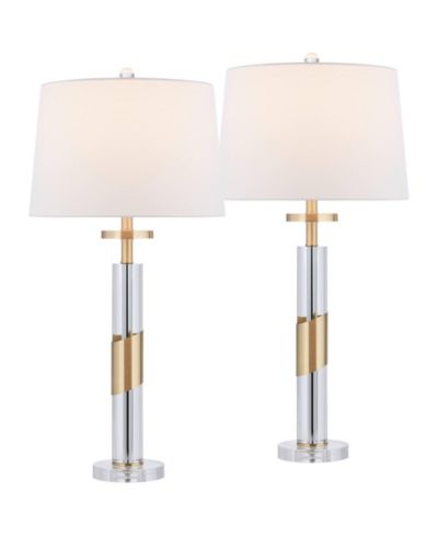 Vienna Full Spectrum набор из 2 настольных ламп Alfred High Soft Brass and Crystal Column