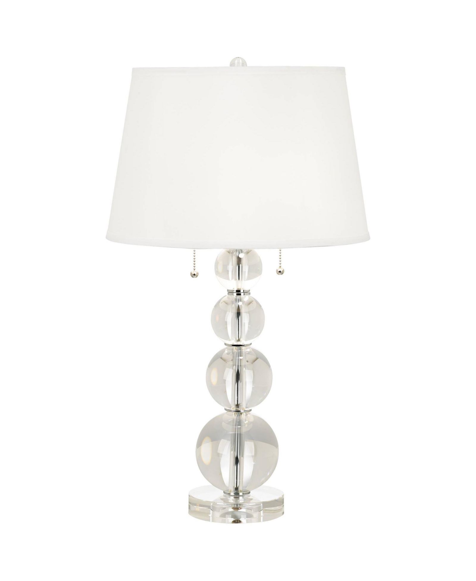 Vienna Full Spectrum Modern Table Lamp High with USB Dimmer Stacked Crystal Spheres Drum Shade for Bedroom Living Room Desk Bedside