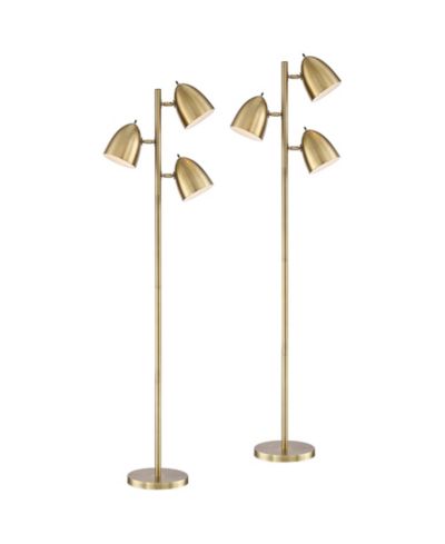 360 Lighting Напольные торшеры (комплект из 2 шт.) в стиле Mid Century Modern, латунь