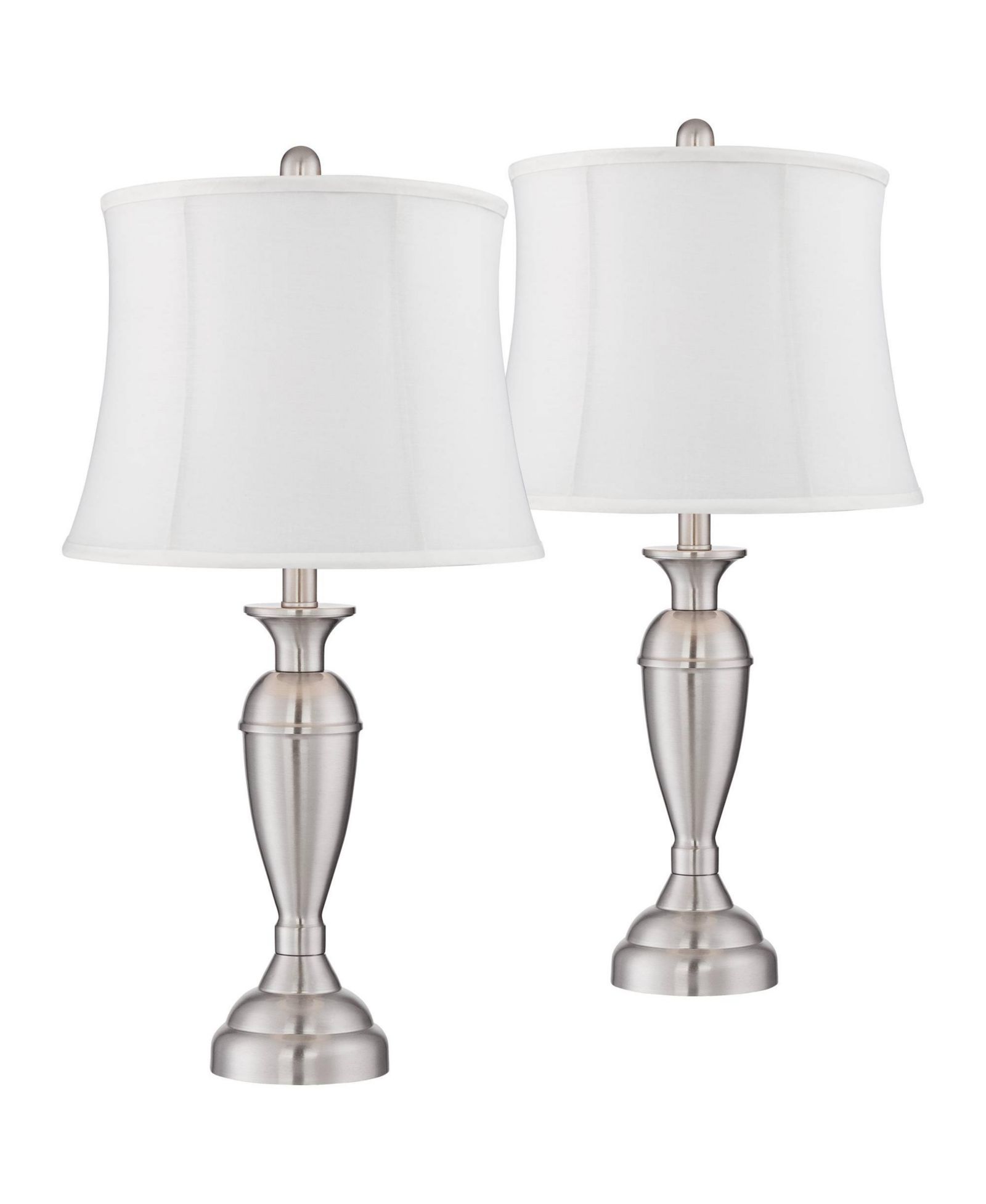 Настольные лампы Regency Hill Blair Traditional 25" High, комплект из 2 шт., матовый никель