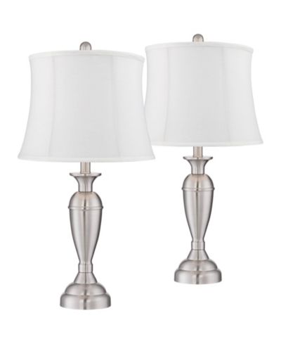 Настольные лампы Regency Hill Blair Traditional 25" High, комплект из 2 шт., матовый никель