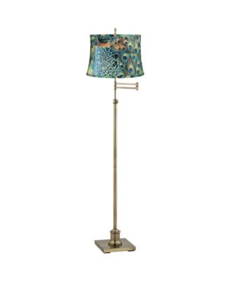 Напольный торшер 360 Lighting Swing Arm с абажуром Peacock Print