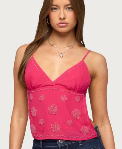 Edikted Женский топ Kazi Backless Floral Bead