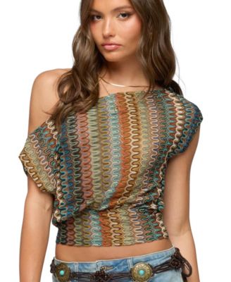Edikted Women's Taniya Off Shoulder Zigzag Top