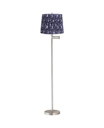 360 Lighting Druckman современный напольный торшер с поворотным механизмом Silver Metal Brushed Nickel Finish