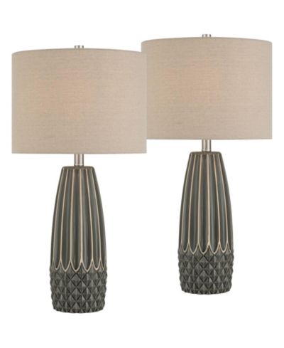 Набор настольных ламп 360 Lighting Olsen 26 1/2" High Stripe Ceramic 2 pcs