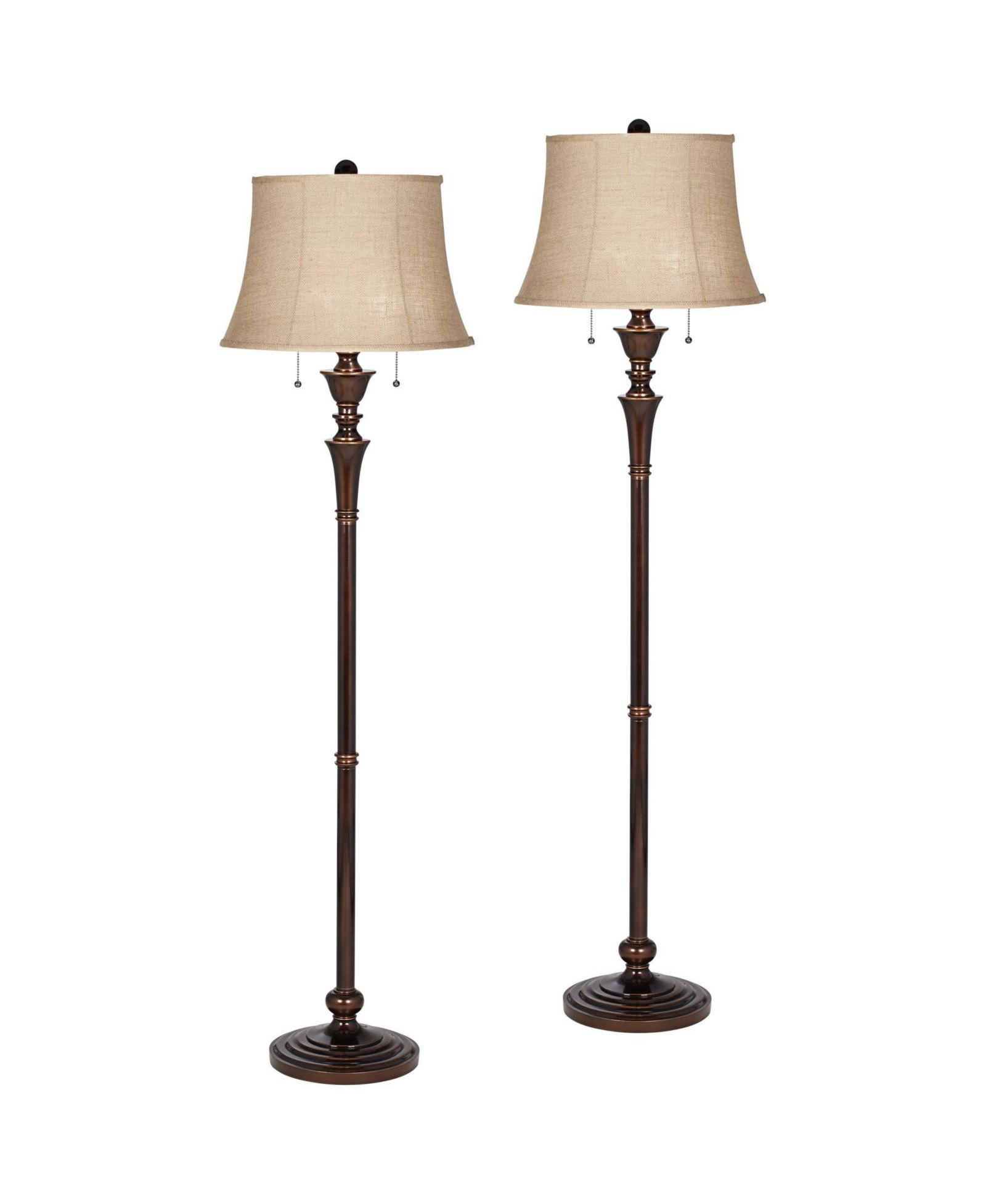 Regency Hill Набор из 2 напольных ламп Brooke Traditional 60" Tall Bronze Finish