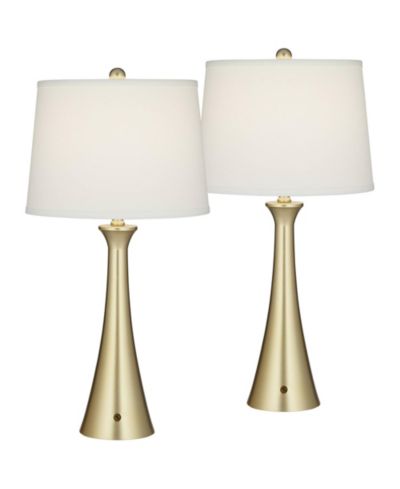 360 Lighting Karl настольная лампа 27 1/2" Modern Table Lamps Set of 2 USB Port Gold Metal