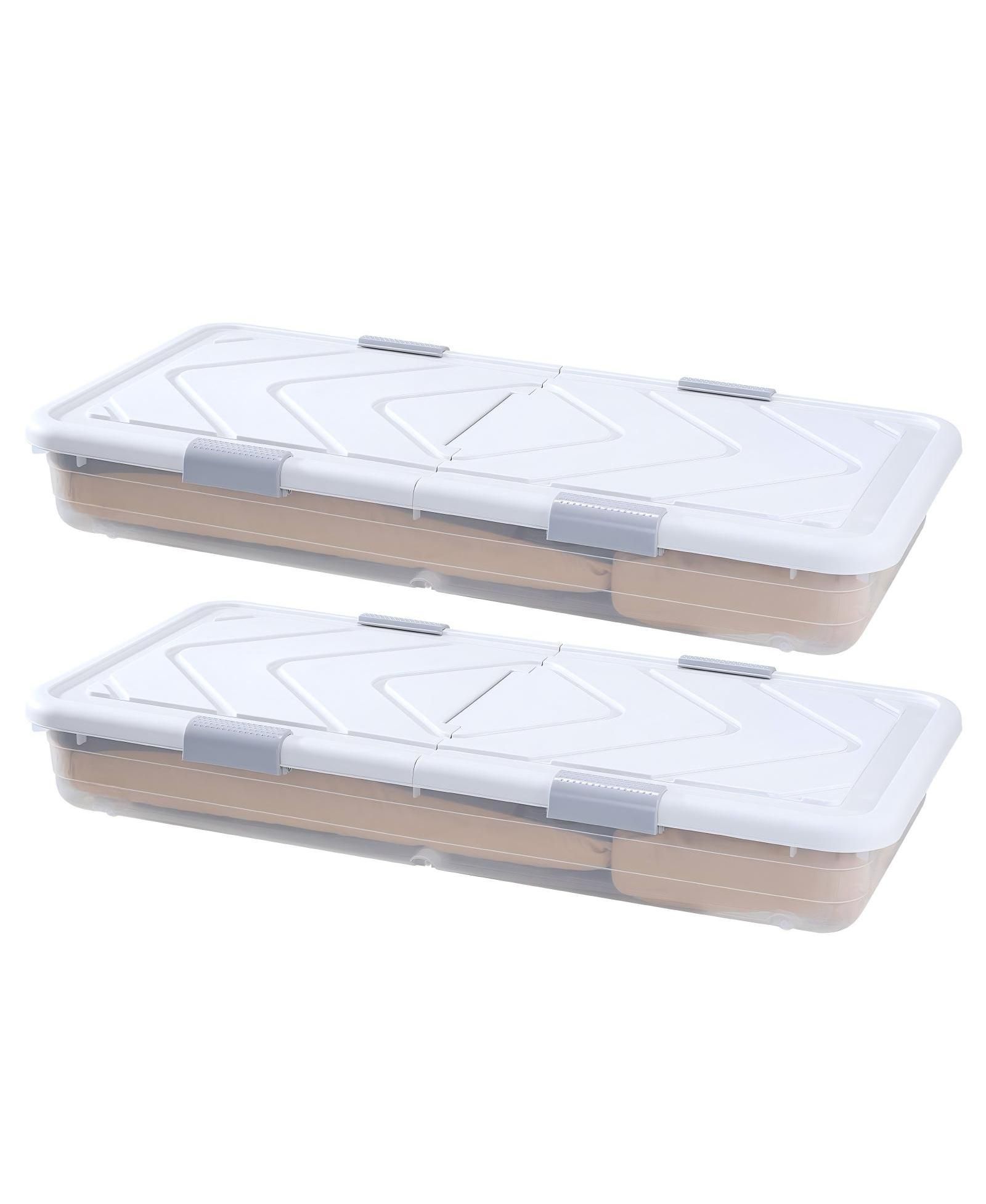 GOUUN Rolling Under Bed Storage Bins with Lid 2 Pack