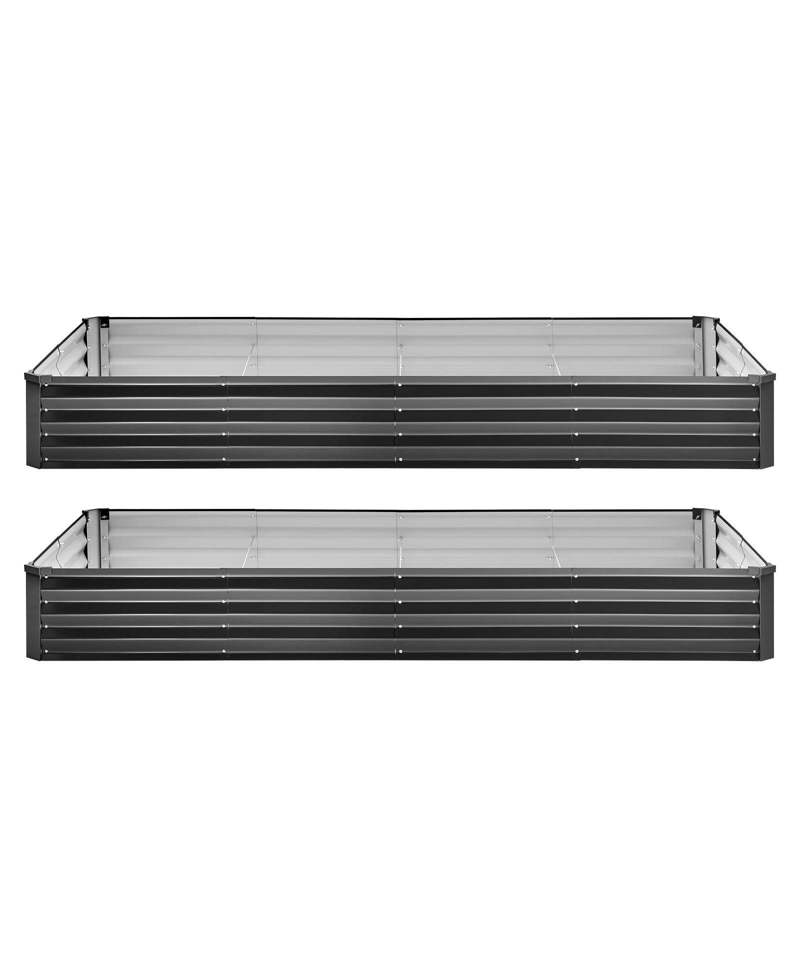 GOUUN 2 Pack Galvanized Raised Garden Beds,  Metal Planter Boxes, Alu-Zinc Coating