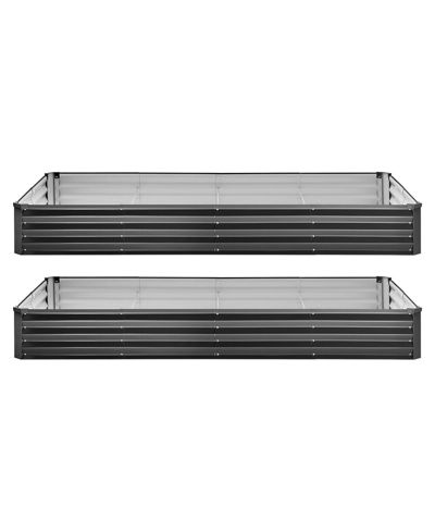 GOUUN 2 Pack Galvanized Raised Garden Beds,  Metal Planter Boxes, Alu-Zinc Coating