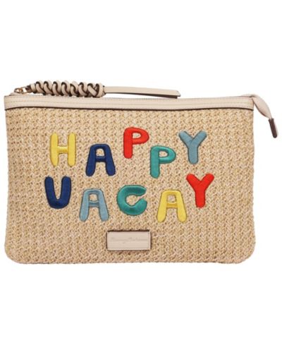 Tommy Bahama Клатч Happy Vacay из рафии, плетеный соломенный мешочек на молнии