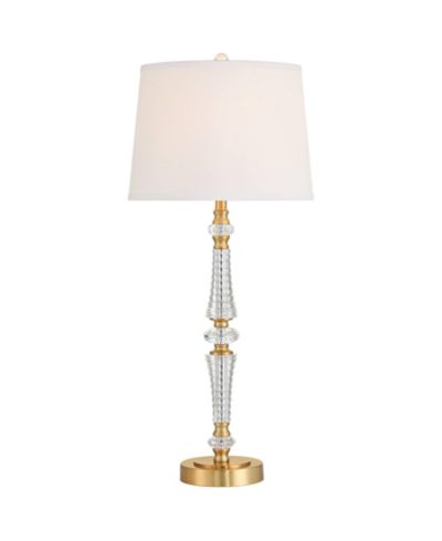 Vienna Full Spectrum Gracie 32" High Brass and Crystal 3-Way Table Lamp