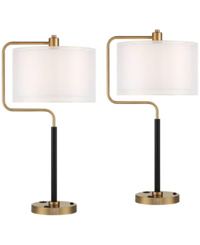 Набор настольных ламп Possini Euro Design Carlyle 30 1/2" с USB-портом и умной розеткой