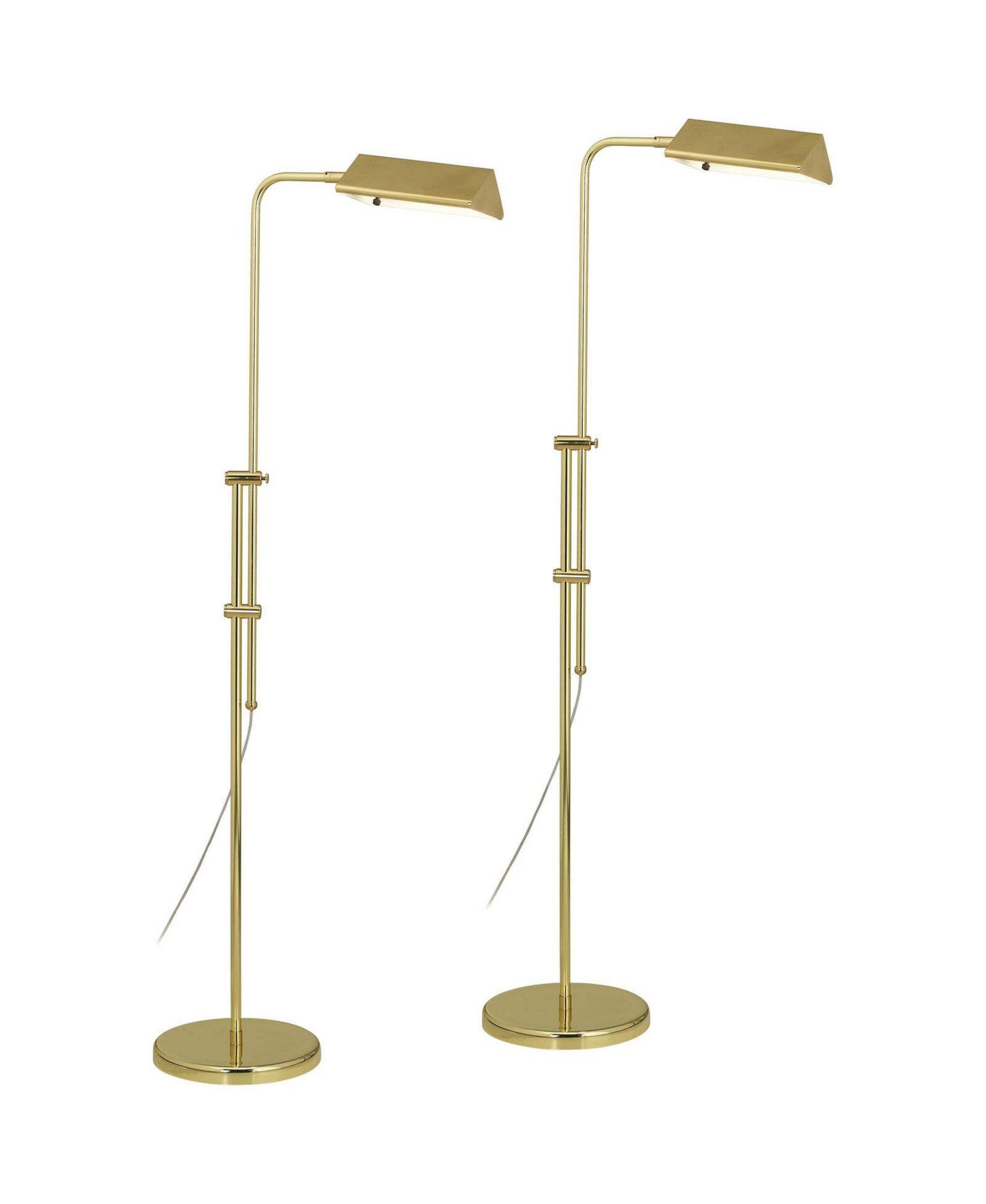Regency Hill Tony Traditional 54" Tall Standing Floor Lamps Set of 2 Lights Pharmacy Adjustable Brass Finish for Living Room