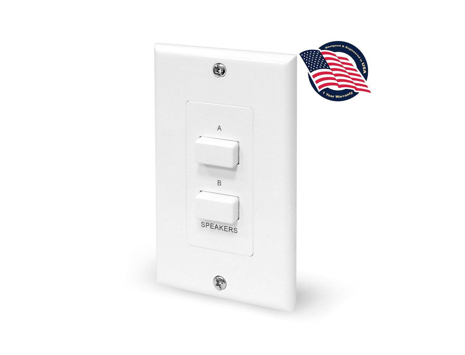 Pyle PVCS2 Push-Button 2-Channel 120-Watt In-Wall Speaker Selector Switch