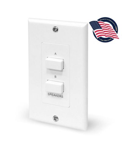 Pyle PVCS2 Push-Button 2-Channel 120-Watt In-Wall Speaker Selector Switch