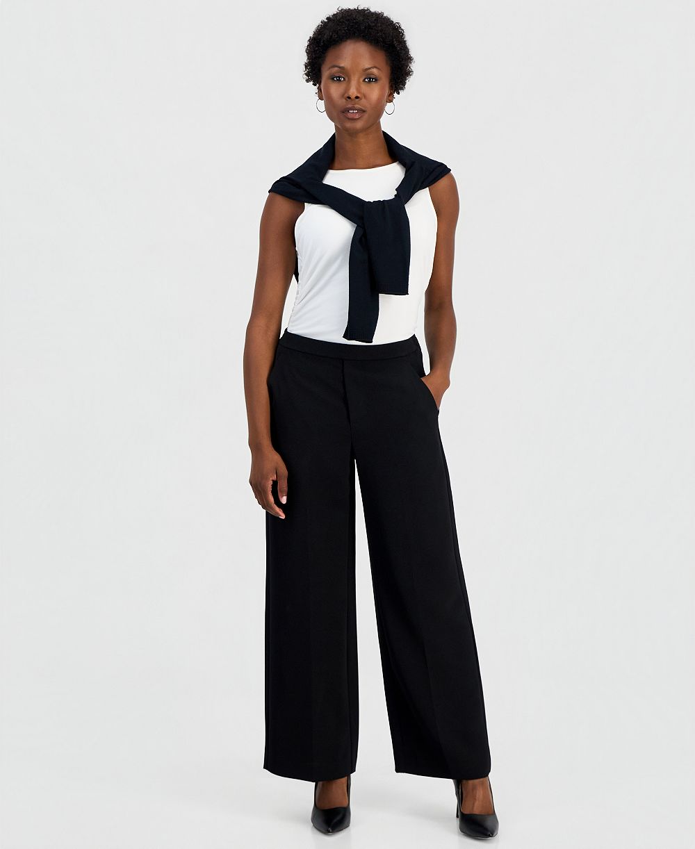 I.N.C. Petite High-Rise Wide-Leg Pants, Macy's Exclusive