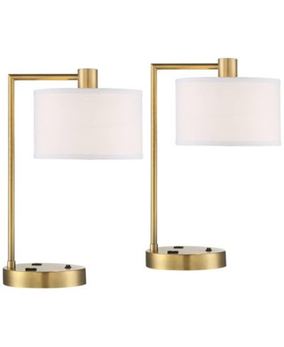 360 Lighting Colby настольная лампа 21" High, набор из 2 шт., USB порт, AC питание, металл