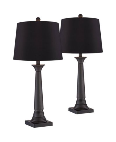 Набор настольных ламп 360 Lighting Dolbey 28" Tall Tapered Column Farmhouse Rustic, Bronze Finish Metal Shade