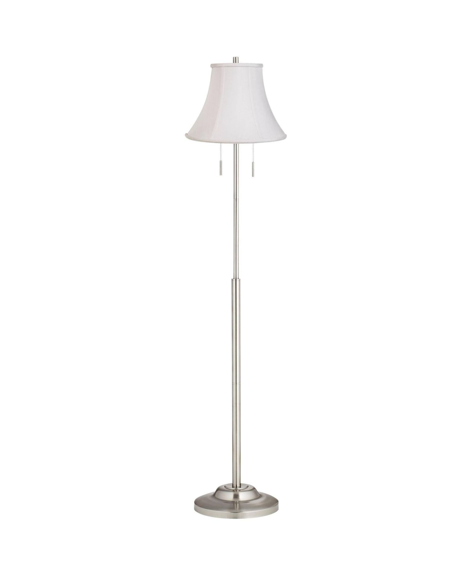 360 Lighting Modern Floor Lamp Brushed Nickel Imperial  Fabric Bell Shade for Living Room Reading Bedroom Office