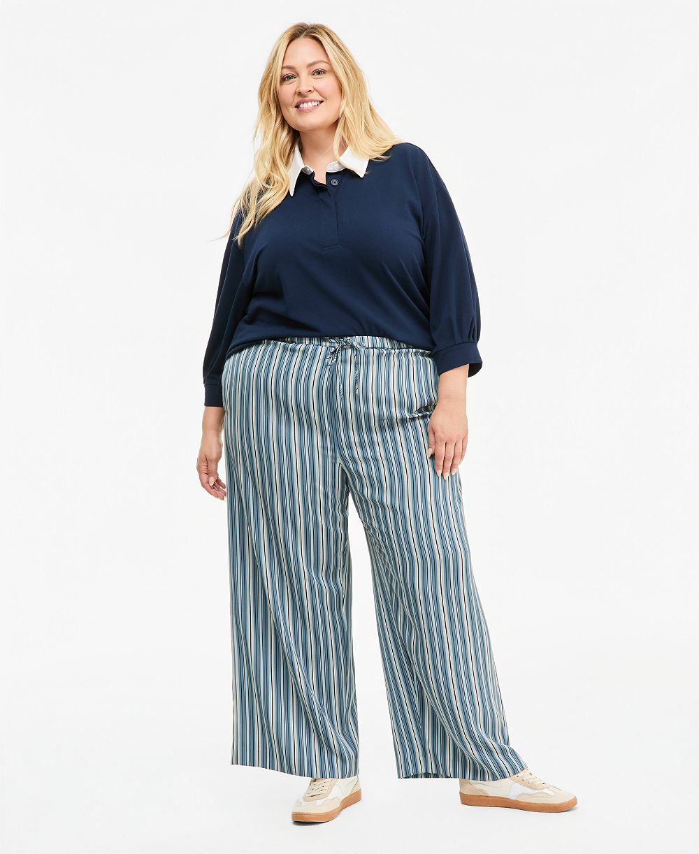 On 34th Trendy Plus Size Twill Wide-Leg Pants, Macy's Exclusive