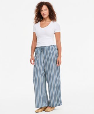 On 34th Women's Jennifer Striped High-Rise Wide-Leg Pants, Macy's Exclusive
