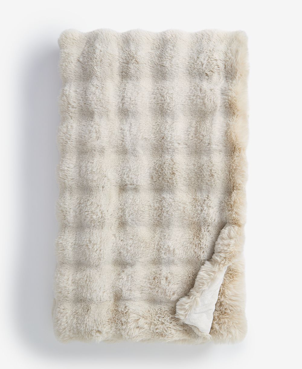 Hotel Collection Heathered Bubble Faux-Fur Throw Blanket, 50" x 60", Macy's Exclusive