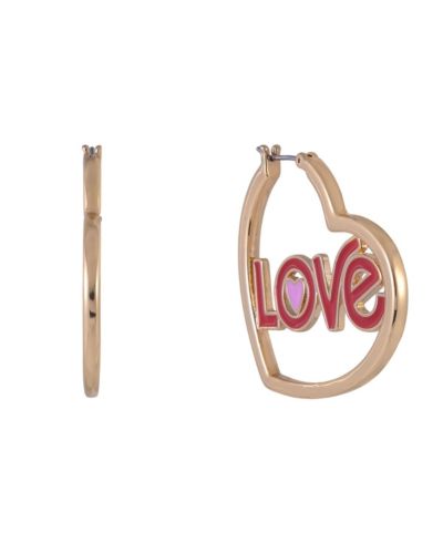 Hallmark  Heart Shaped Hoop Earrings Brass Material