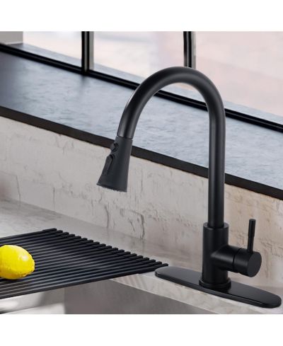 BUSDAYS Pull Down Kitchen Faucet with Sprayer Stainless Steel Matter