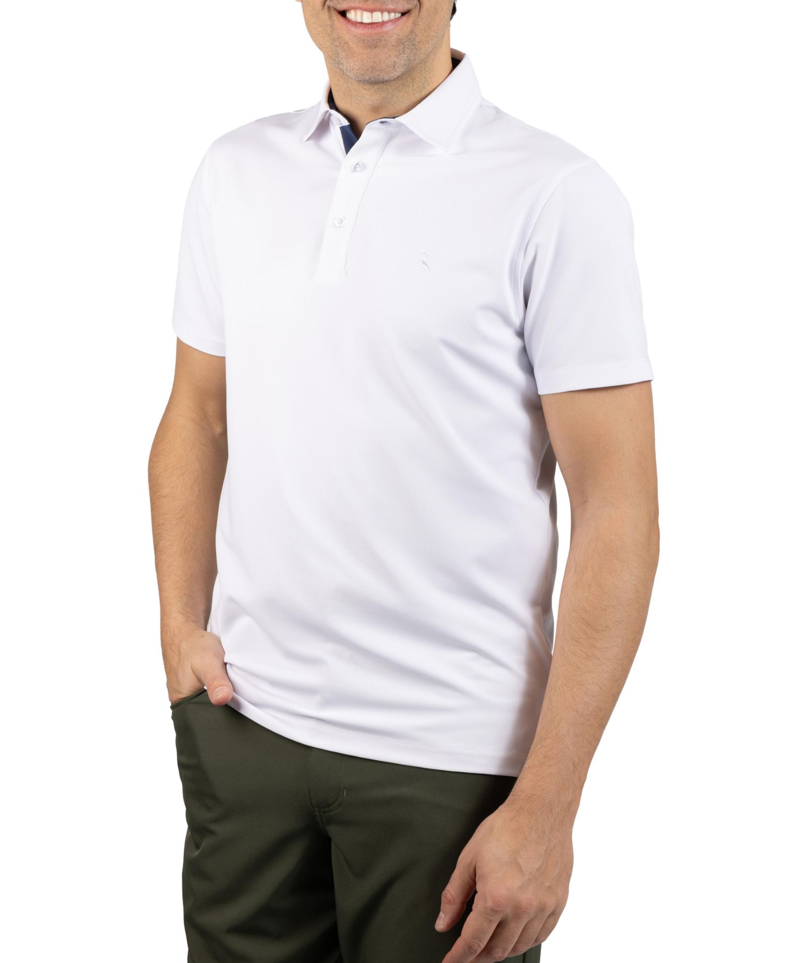 Tailorbyrd Men's Micro Grid Textured Performance Polo Shirt