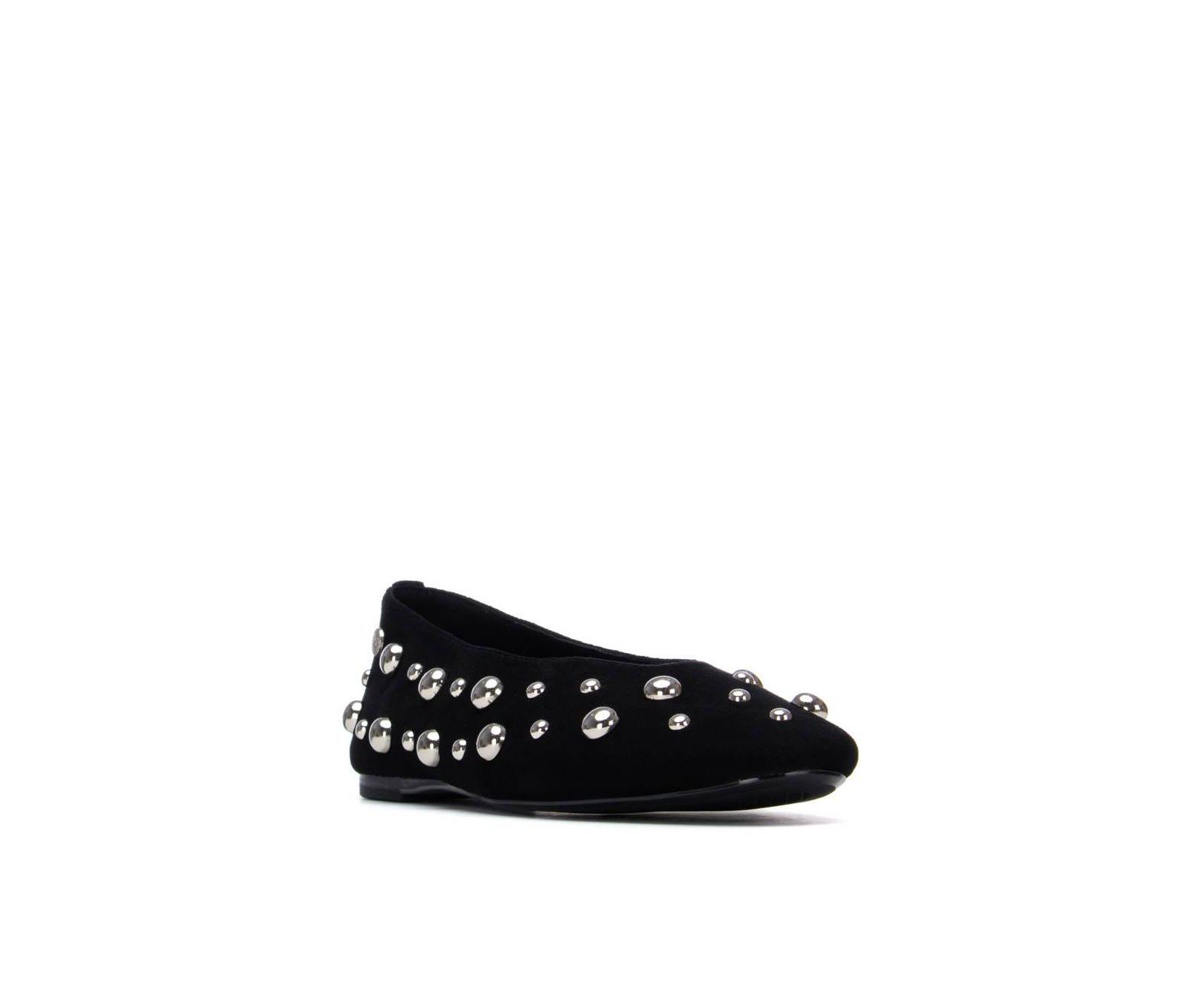 XTI Women's Suede Studded Ballet Flats