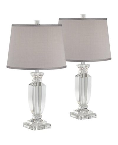 Набор из 2 настольных ламп Vienna Full Spectrum Sherry 25" High Modern Clear Crystal