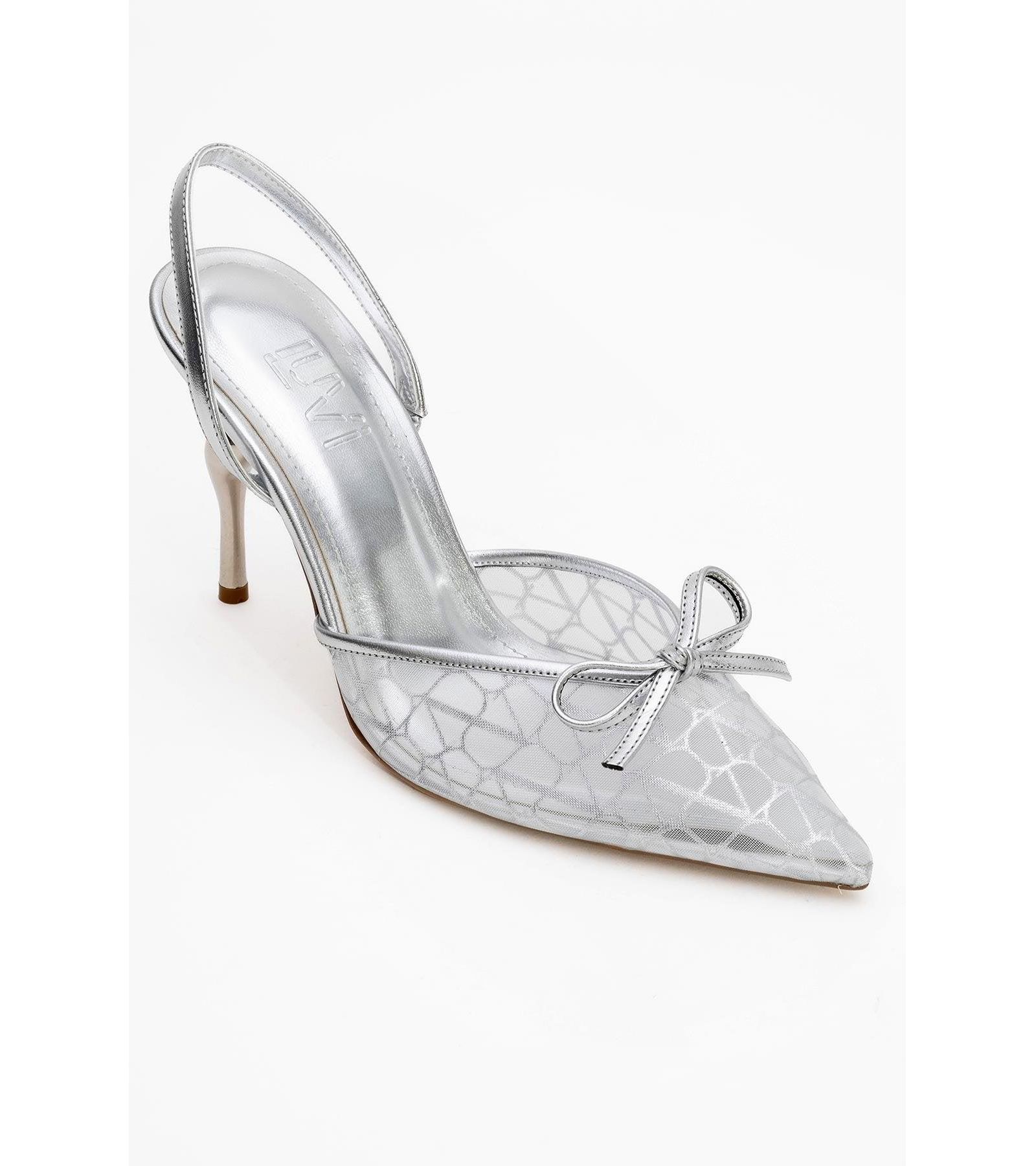 Prologue Shoes Women's Peony Mesh Bow Pointed Toe Pump