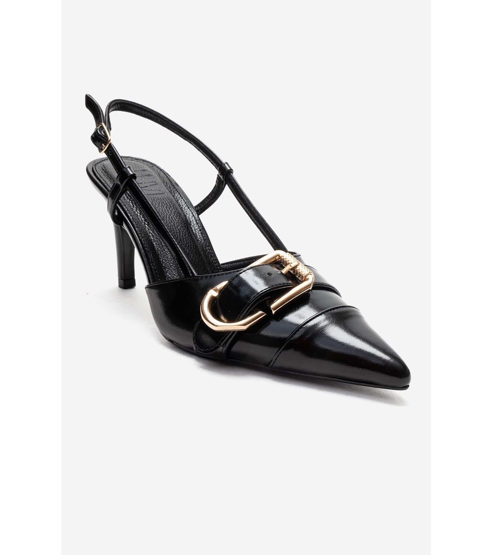 Prologue Shoes Women's Noen Buckle Pointed Toe Stiletto Pump