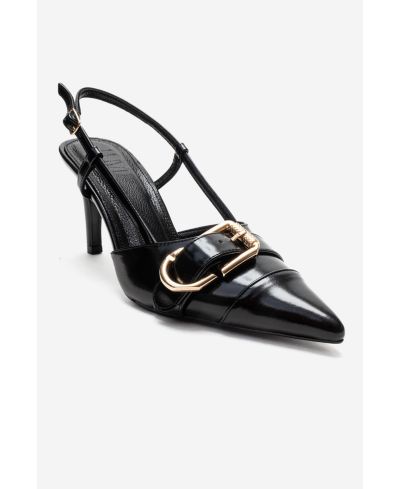Prologue Shoes Women's Noen Buckle Pointed Toe Stiletto Pump