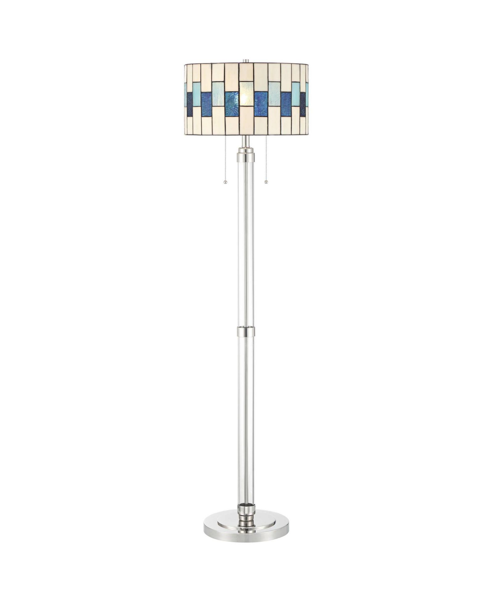 Robert Louis Tiffany Andra  High Art Glass Drum Shade Floor Lamp