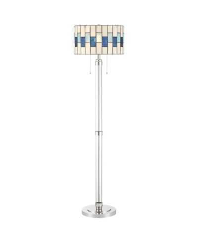 Robert Louis Tiffany Andra  High Art Glass Drum Shade Floor Lamp