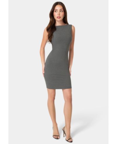 Bebe Women's Ribbed Boatneck Mini Dress