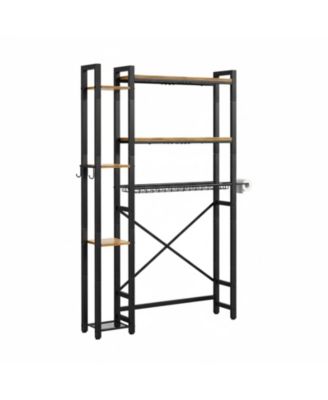 YIGII Over The Toilet Storage Rack 7 Tier Bathroom Organizer With Side Shelf Hooks Paper Holder Freestanding Quick Install