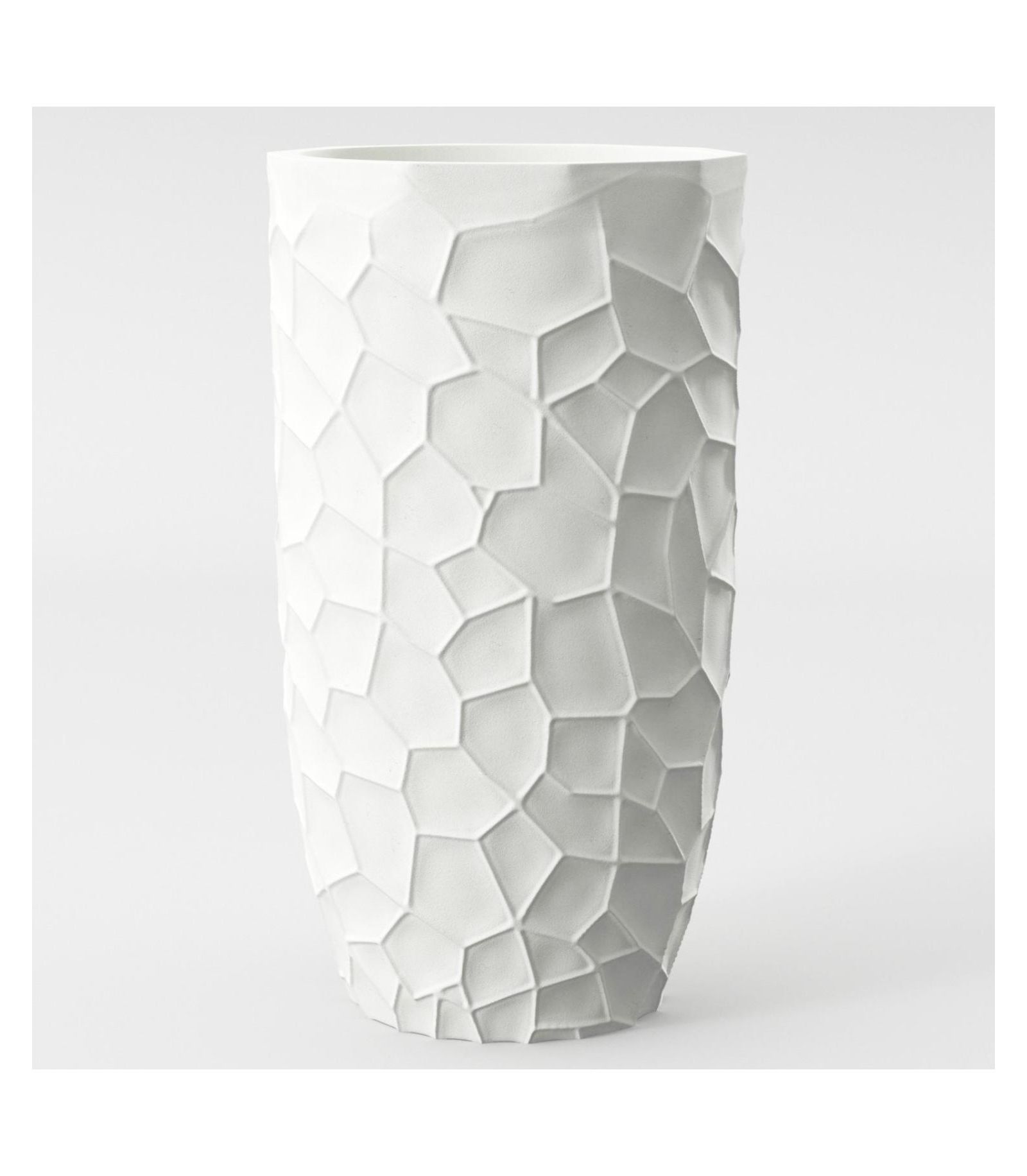 LuxenHome MgO Geometric Pattern Round 22" Tall Planter