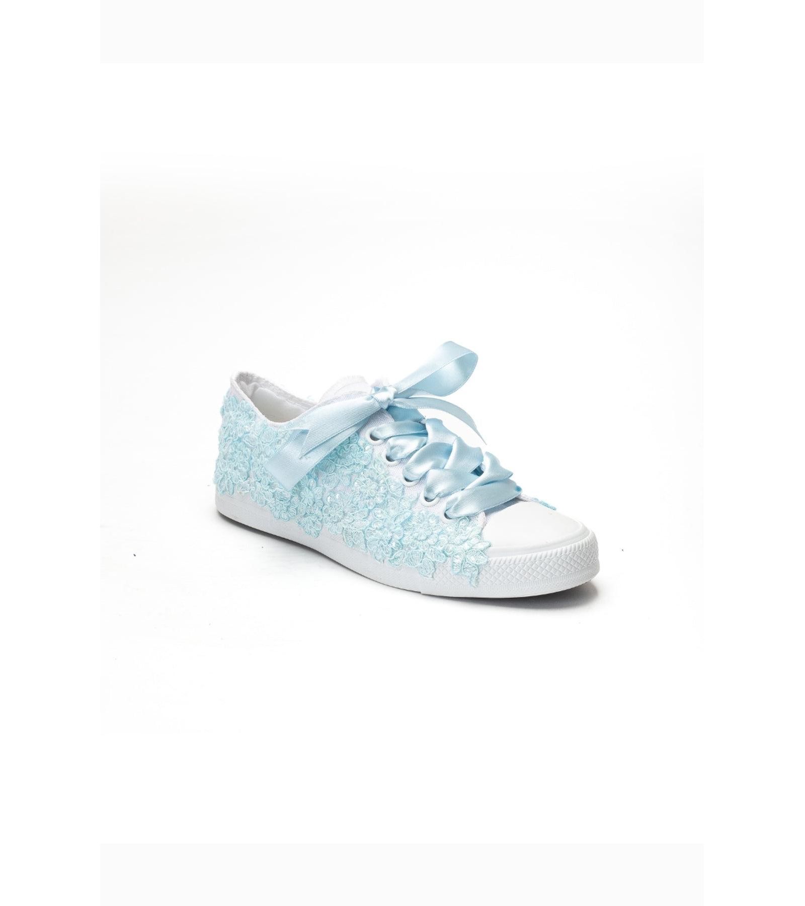 Forever & Always Shoes Women's Azure Lace Bloom Bridal Sneaker