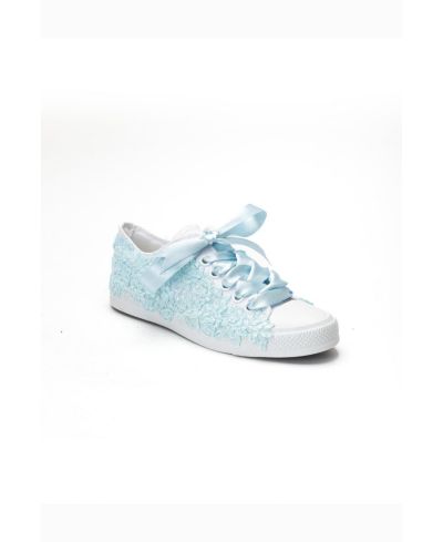 Forever & Always Shoes Women's Azure Lace Bloom Bridal Sneaker