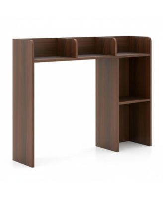YIGII 7 Shelves Desk Hutch Desktop Organizer Anti Toppling Wood Study Office Dorm