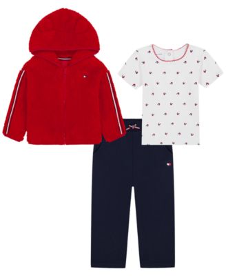 Tommy Hilfiger детский комплект из толстовки, футболки с коротким рукавом и брюк с широкими штанинами, 3 предмета