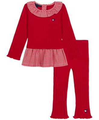 Tommy Hilfiger Baby Girls' Long-Sleeve Gingham Tunic and Leggings, 2-Piece Set