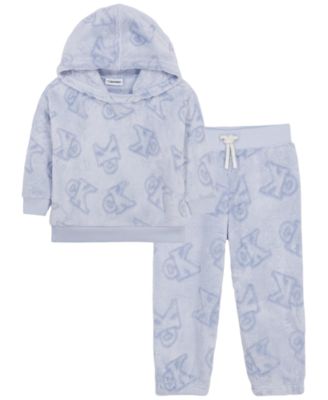 Calvin Klein Baby Boys' Sherpa Pullover Hoodie and Jogger Pants, 2-Piece Set