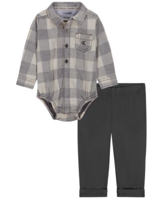 Calvin Klein Baby Boys' Long-Sleeve Corduroy Shirt and Pant, 2-Piece Set