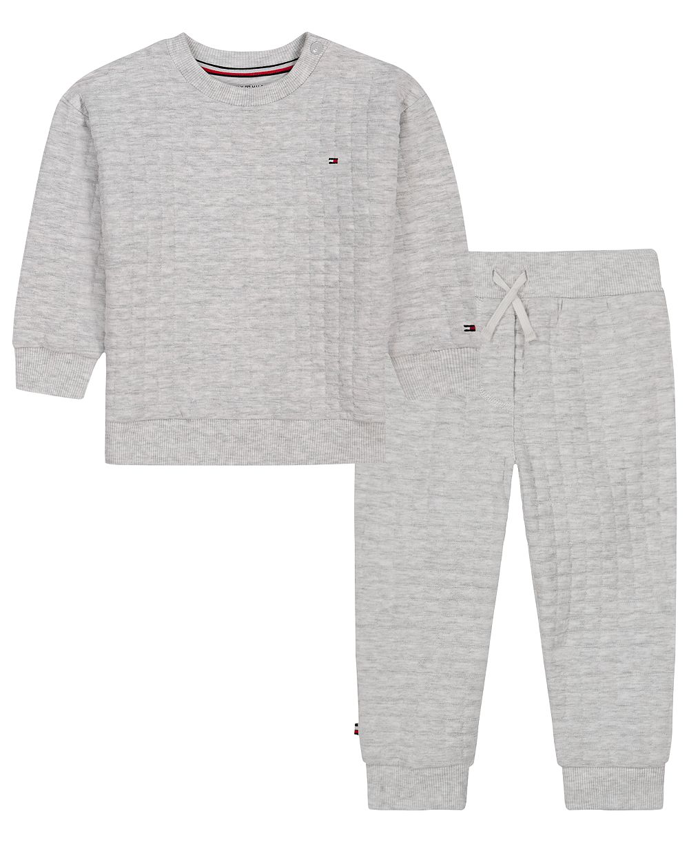 Tommy Hilfiger Baby Boys' Long-Sleeve Crewneck and Joggers, 2-Piece Set